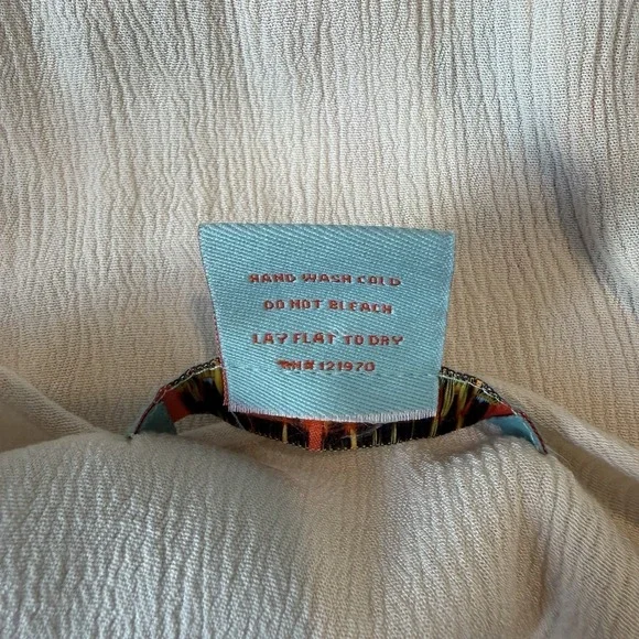 Flying Tomato Bohemian Embroidered Mini Dress Ivory With Lace Sleeves SZ S - Picture 6 of 6